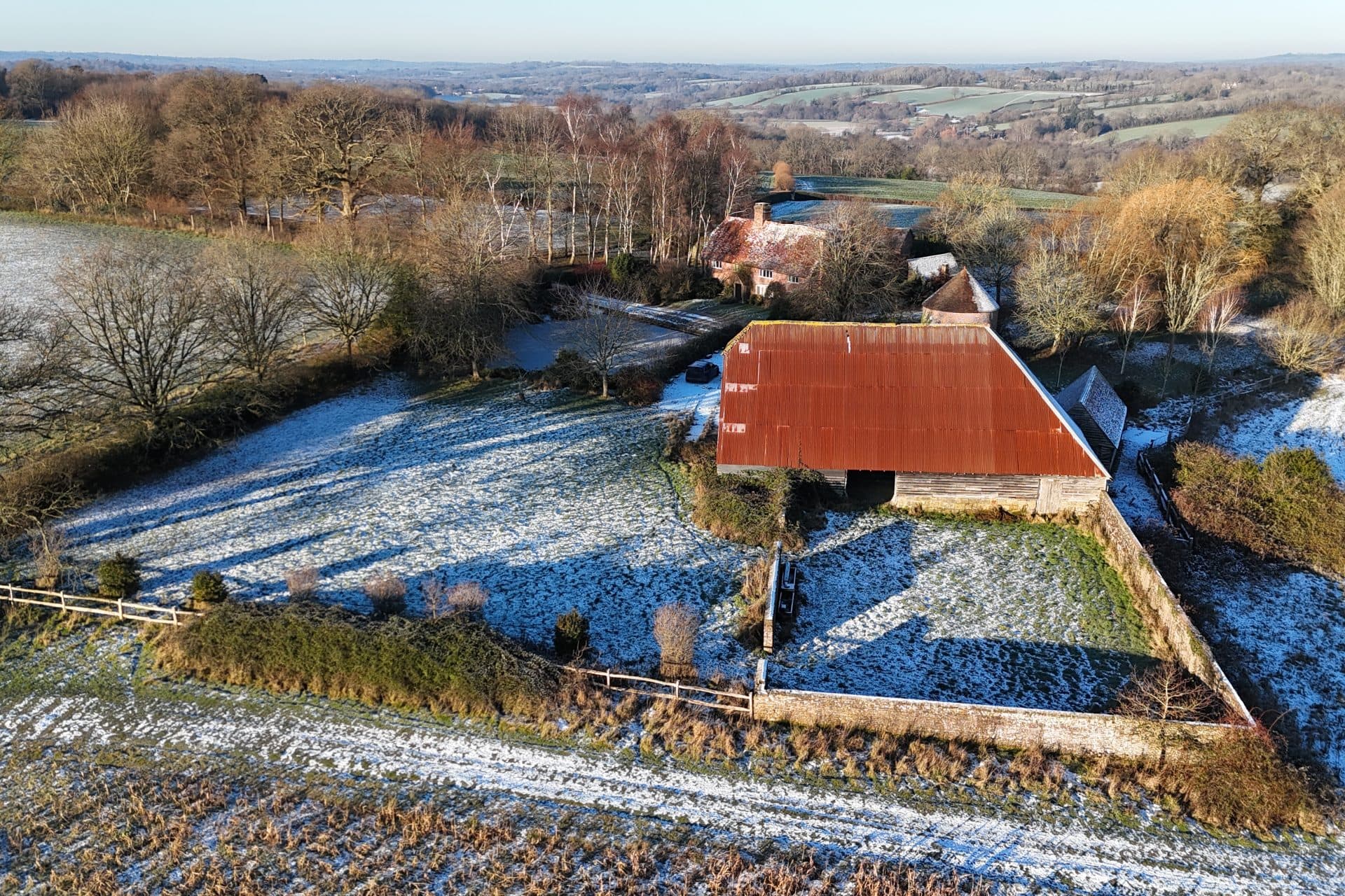 Listed barn for sale in an exceptional rural setting, Hartfield, Kent.
