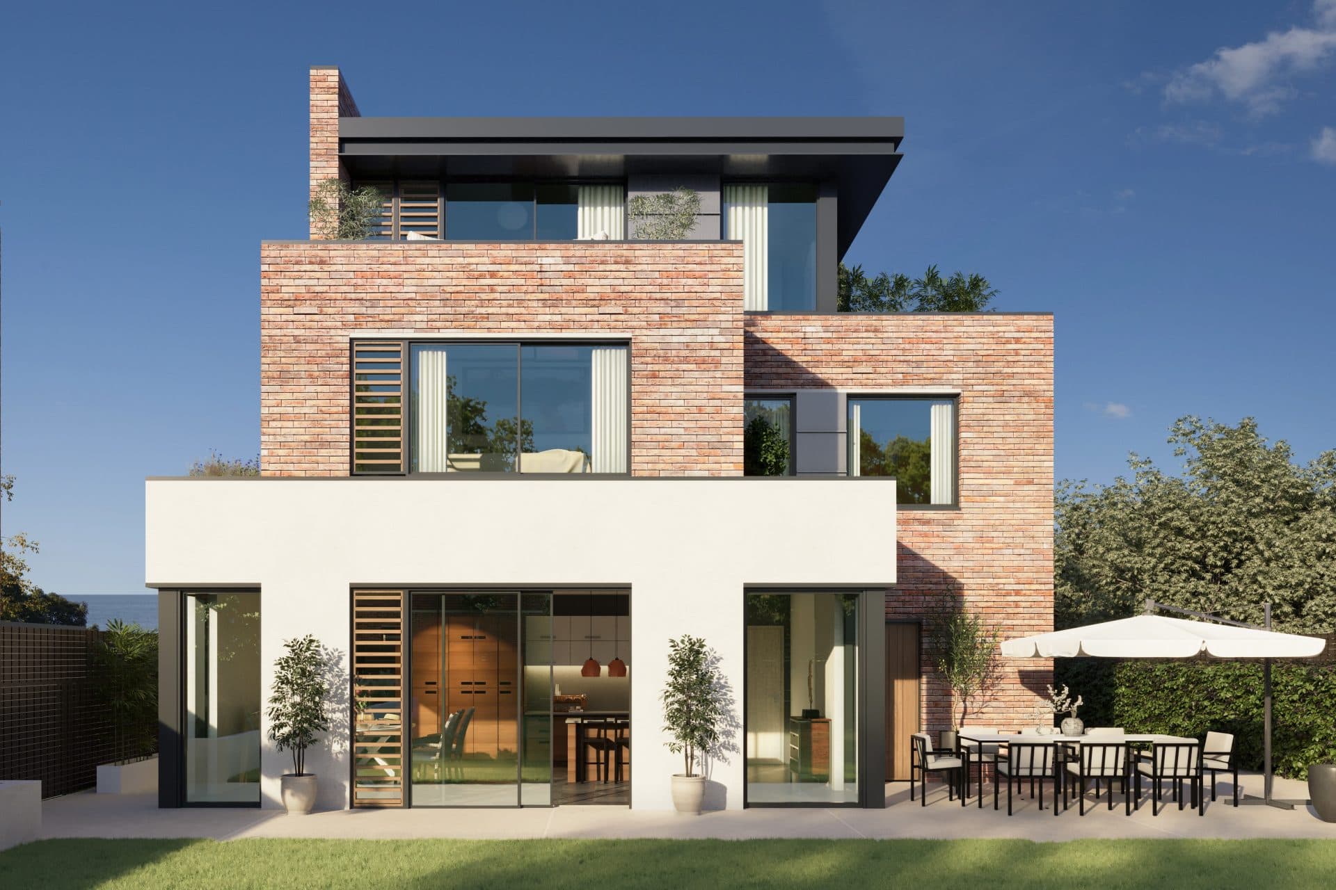 CGI of Self Build Plot for sale in coastal town of Broadstairs, contemporary design and stunning sea views via The Land Agency